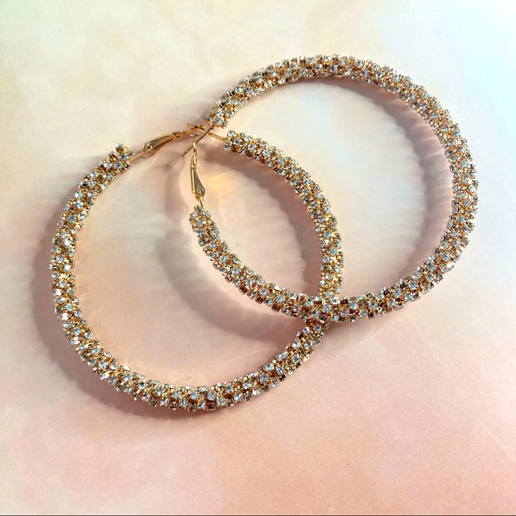 NEW diamonté hoopz - Picture 2 of 6